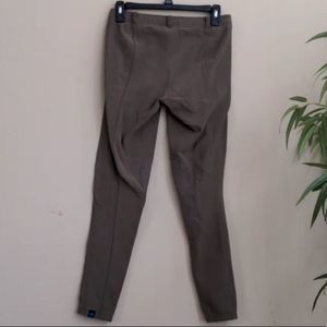 Irideon horse olive green / gray riding pants w/ suede patches at knees sz large